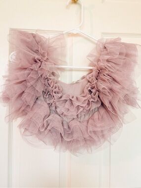 Dusty Pink Ruffle Tulle Shirt